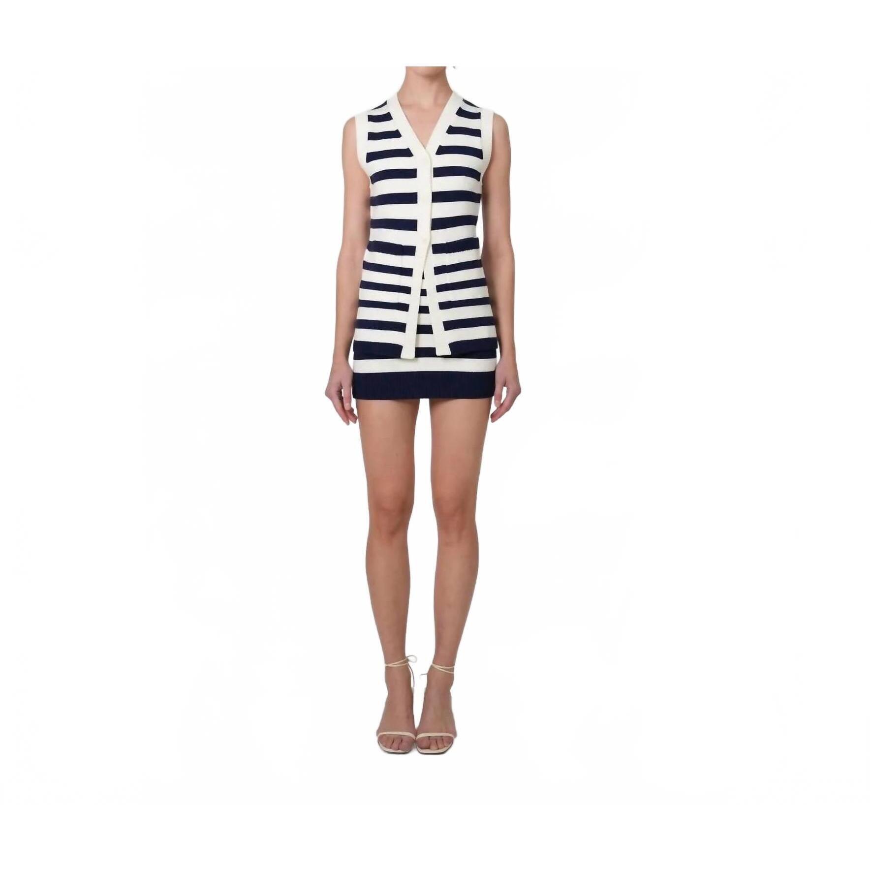New Parentezi Isla Knit Skirt In Stripes